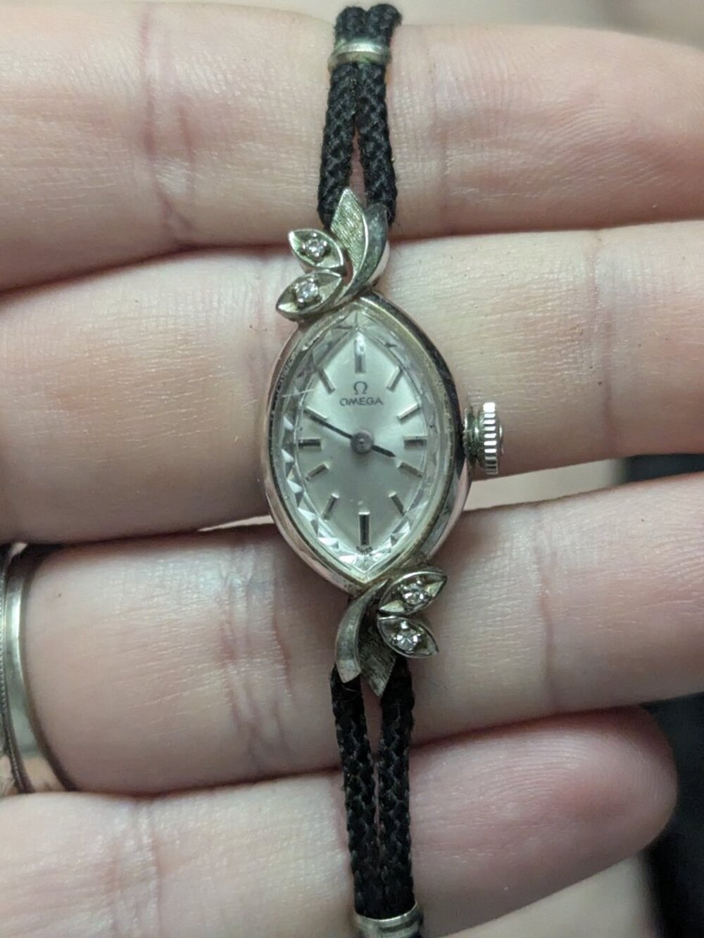 Vintage omega cocktail watch 14k gold filled diamonds